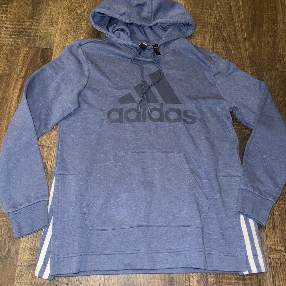 Adidas Women's Small Blue Hooded Sweatshirt Hoodie